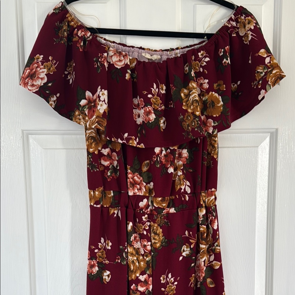 Altar’d State Floral Off-Shoulder Cropped Jumpsuit